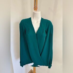Ann Taylor Teal Wrap Blouse